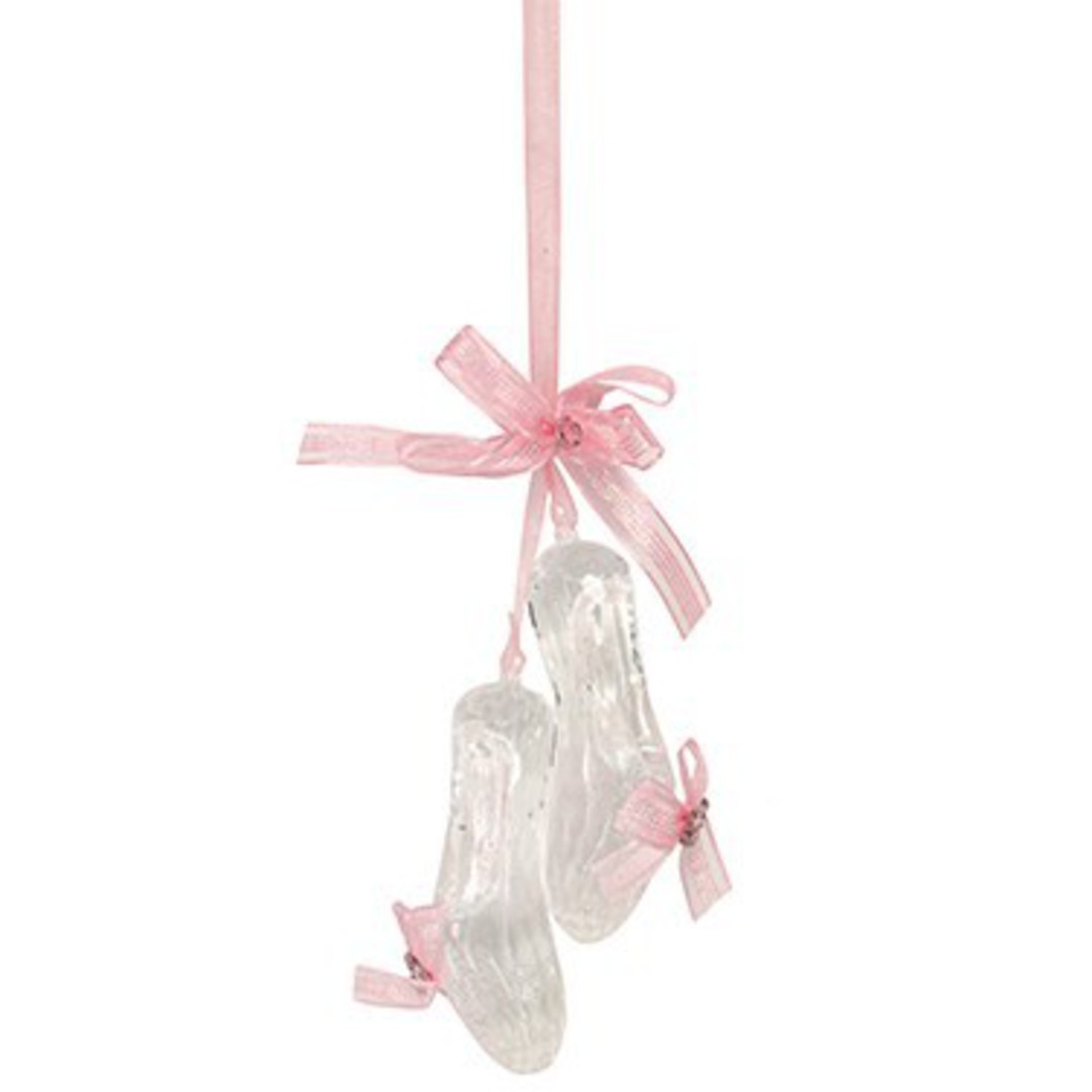 Acrylic Clear & Pink Ballet Shoes 15cm image 0
